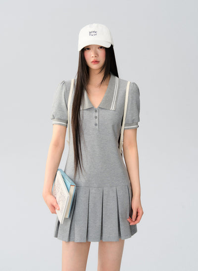 Puff Sleeve I-shaped Dress LAL0176