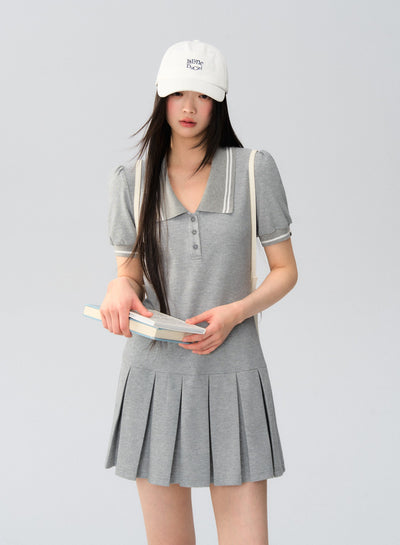 Puff Sleeve I-shaped Dress LAL0176
