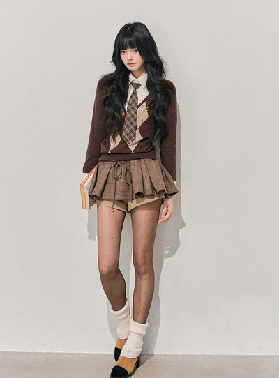 American Style Pleated Mini Skirt DIA0734