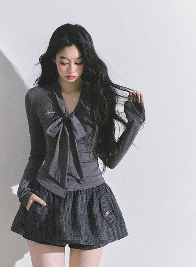 Plaid Puffy Skirt Pants DIA0583