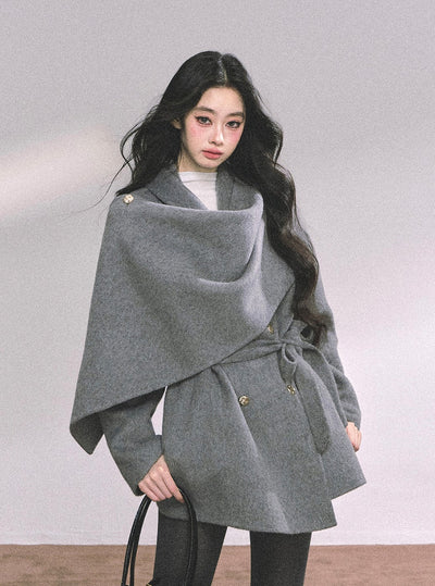 Multi Color Double-faced Wool Coat DIA0704