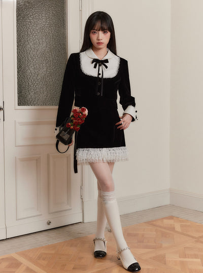 Black And White Jacquard Top/Skirt FRA0253