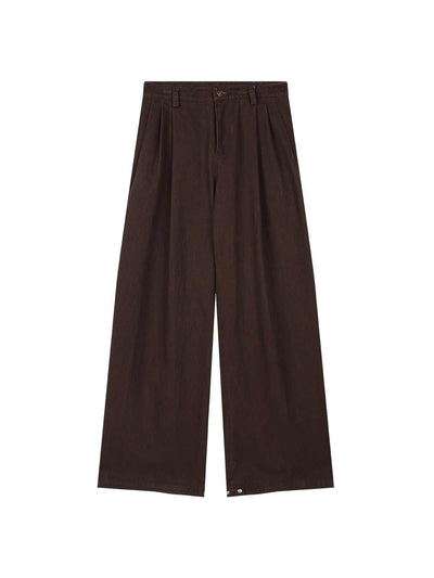 American Retro Brown High Waist Wide Leg Pants SHI0108