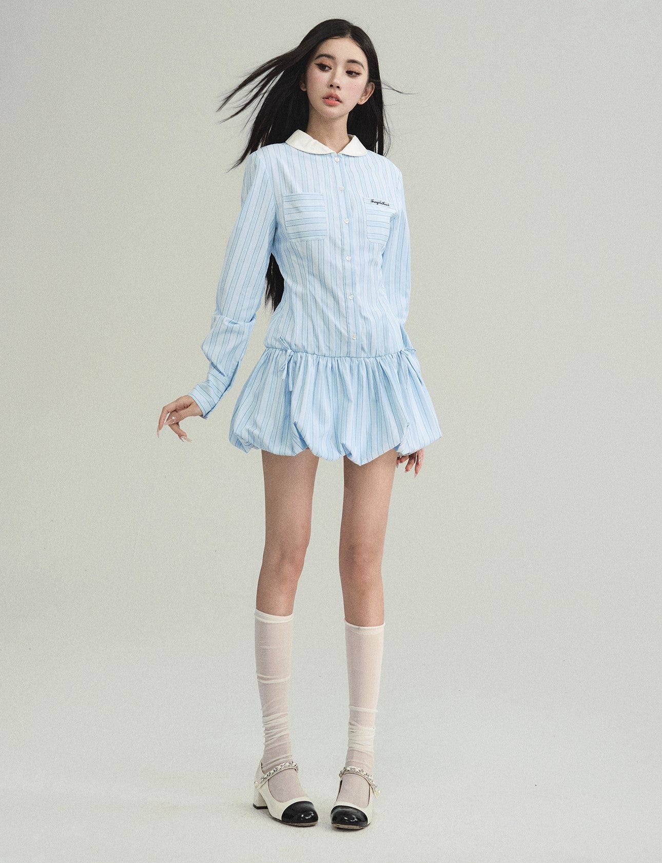 College Style Shirt Dress/Shorts FRA0198