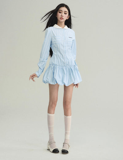 College Style Shirt Dress/Shorts FRA0198