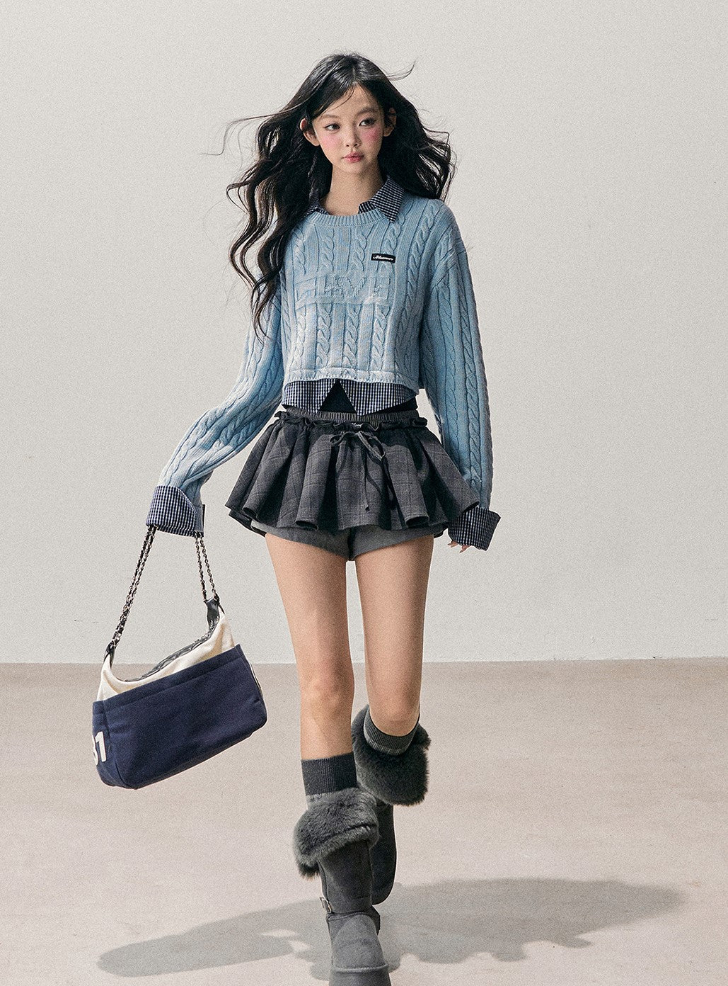 American Style Pleated Mini Skirt DIA0734