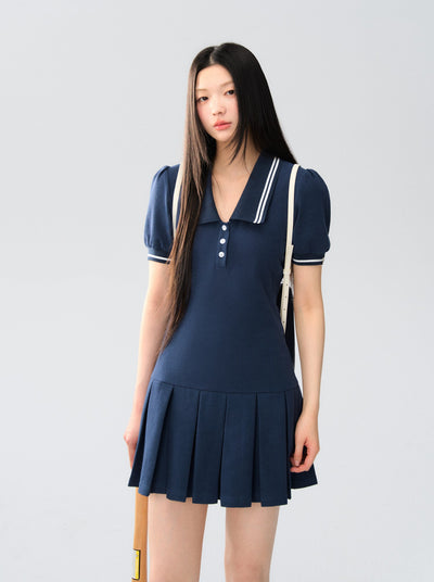 Puff Sleeve I-shaped Dress LAL0176