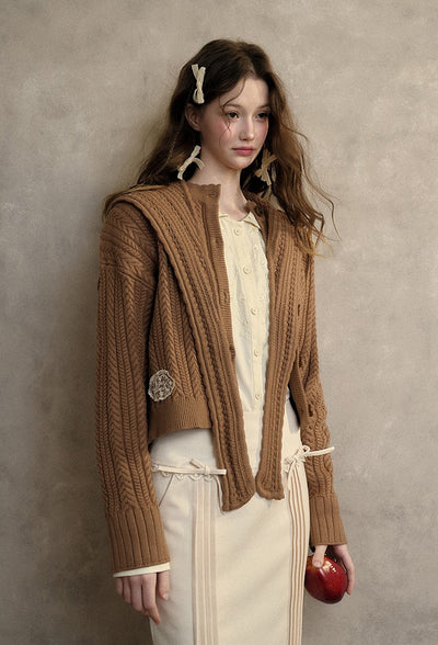 Wool Fabric Hooded Knitted Cardigan GRO0091