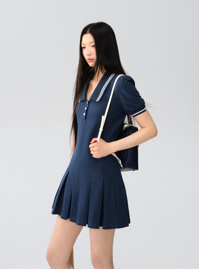 Puff Sleeve I-shaped Dress LAL0176