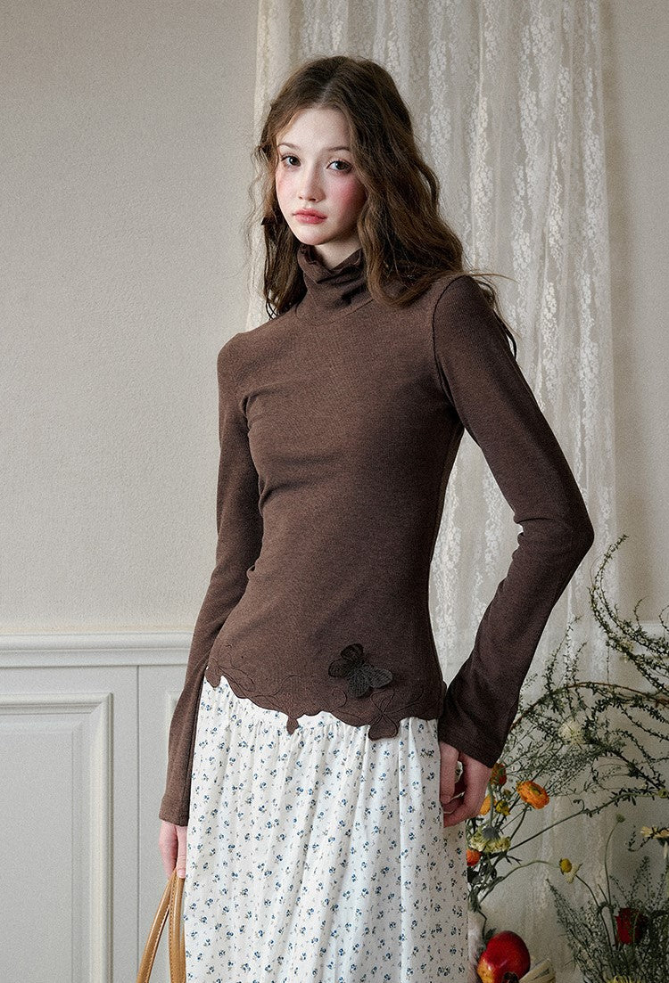 Butterfly Embroidered Ribbon Three-dimensional Skin-friendly Sweater GRO0090