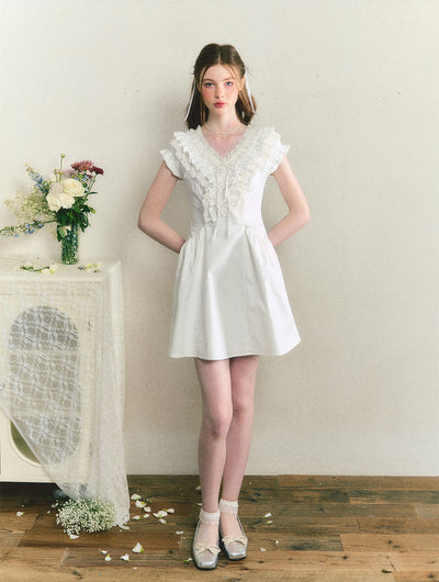 Afternoon Pearl Pure White Lace Dress SUN0072