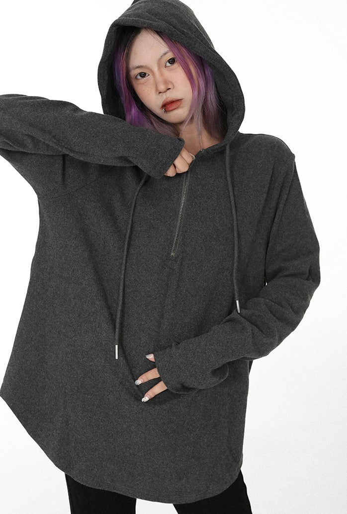 Half-zip Design Sweatshirt Casual Stretch Hoodie SAI0049
