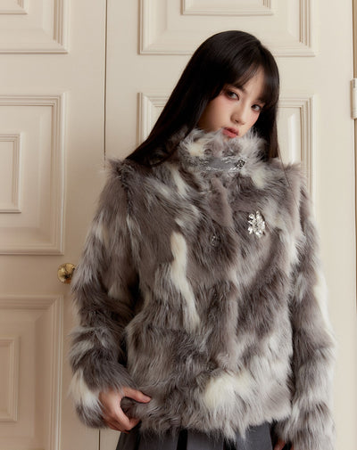 Chaebol Lady Fluffy Fur Coat FRA0250