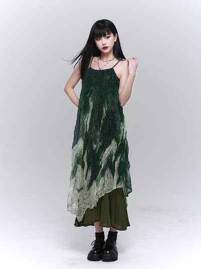 Summer Green Suspender Dress LAD0111