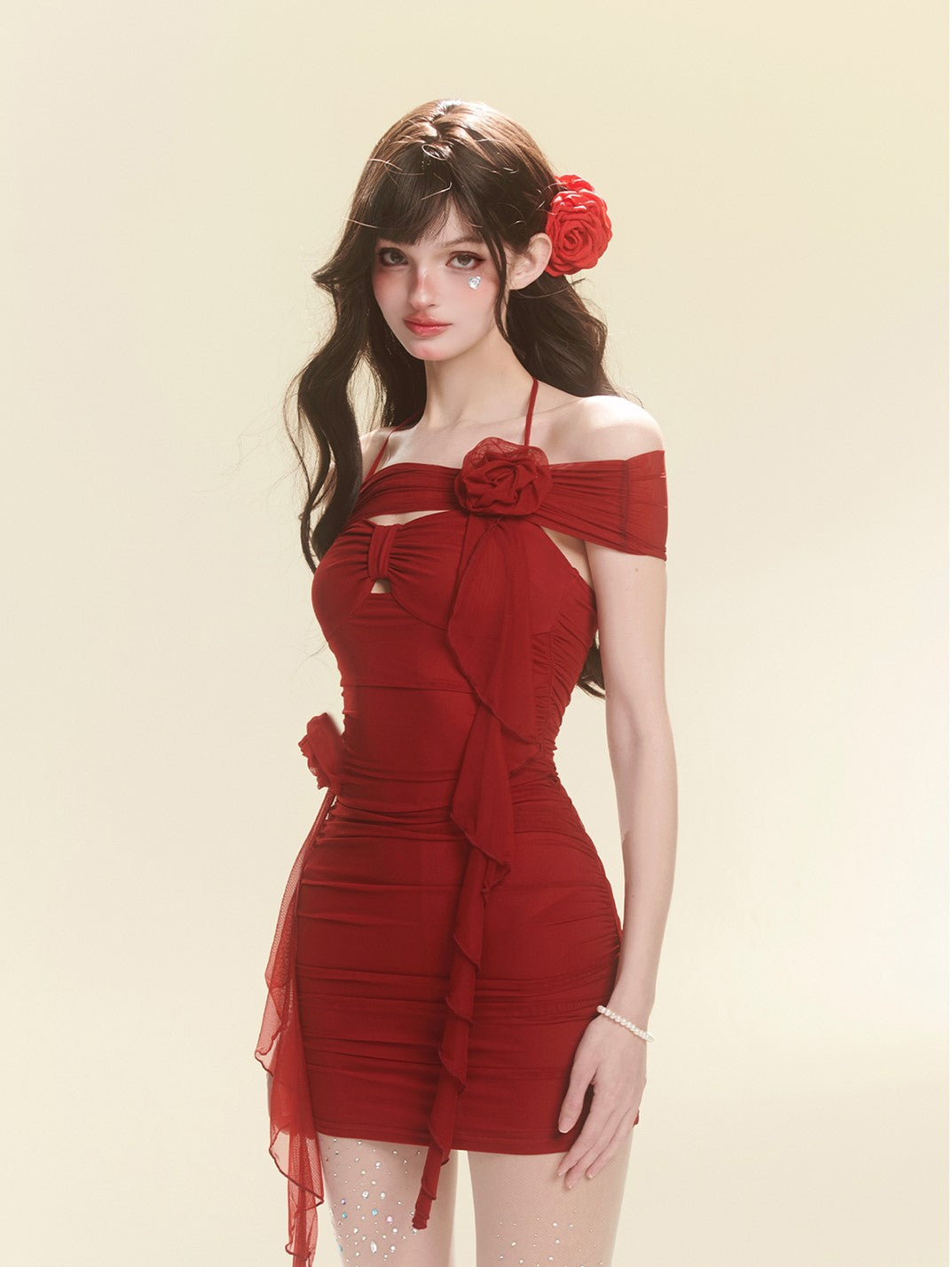 Thai Style Halter Neck Suspender Dress DIA0138