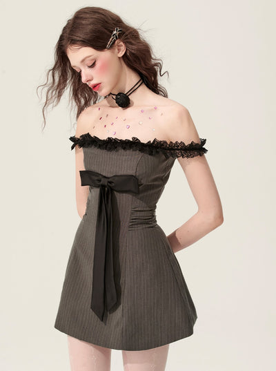 Smoke-colored One-shoulder Dress DIA0145