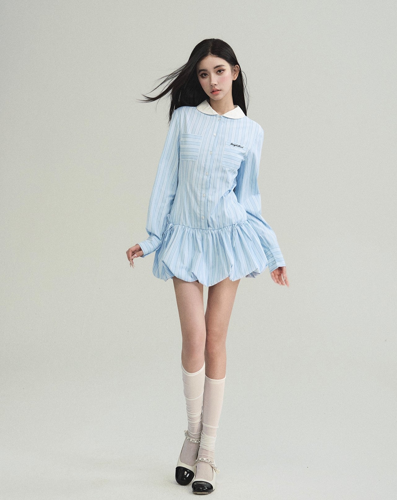 College Style Shirt Dress/Shorts FRA0198