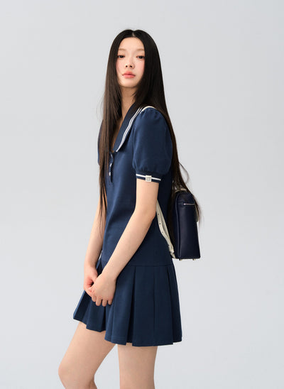 Puff Sleeve I-shaped Dress LAL0176