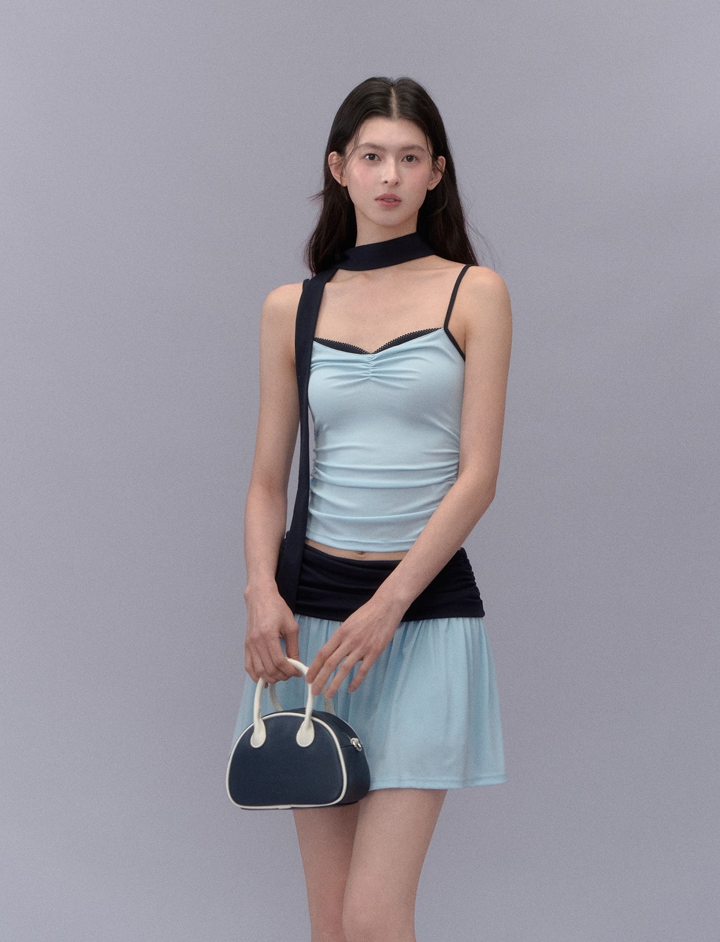 Contrast Color Camisole/Skirt LAL0200