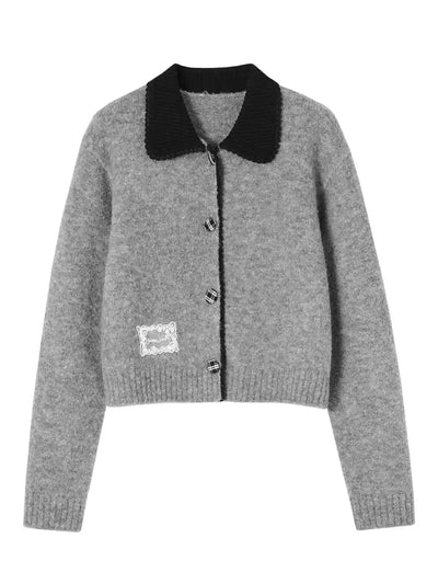 Boucle Fleece Small Lapel Cardigan SOM0126