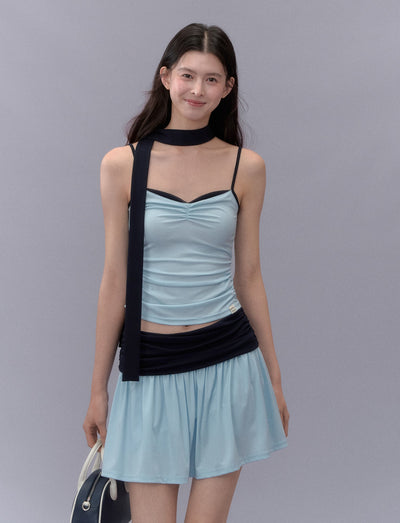 Contrast Color Camisole/Skirt LAL0200