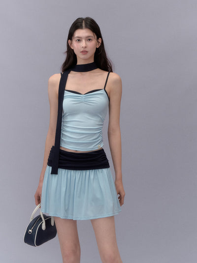 Contrast Color Camisole/Skirt LAL0200