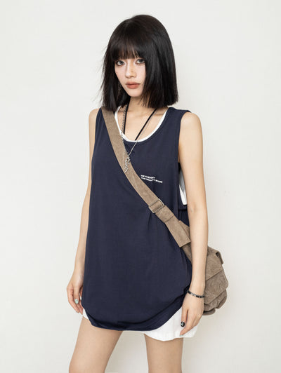 Simple Loose Casual Sleeveless Top ZER0218