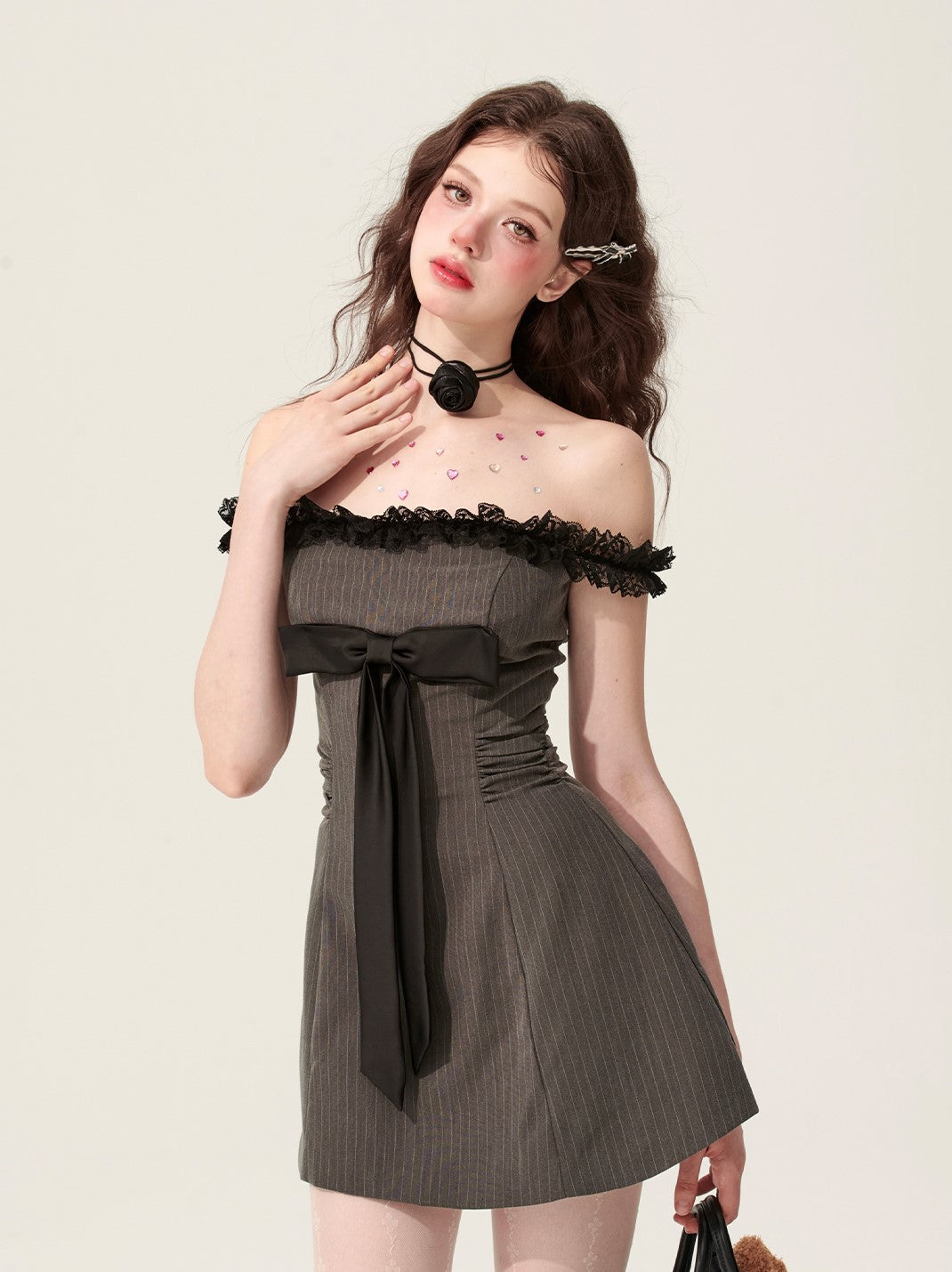 Smoke-colored One-shoulder Dress DIA0145