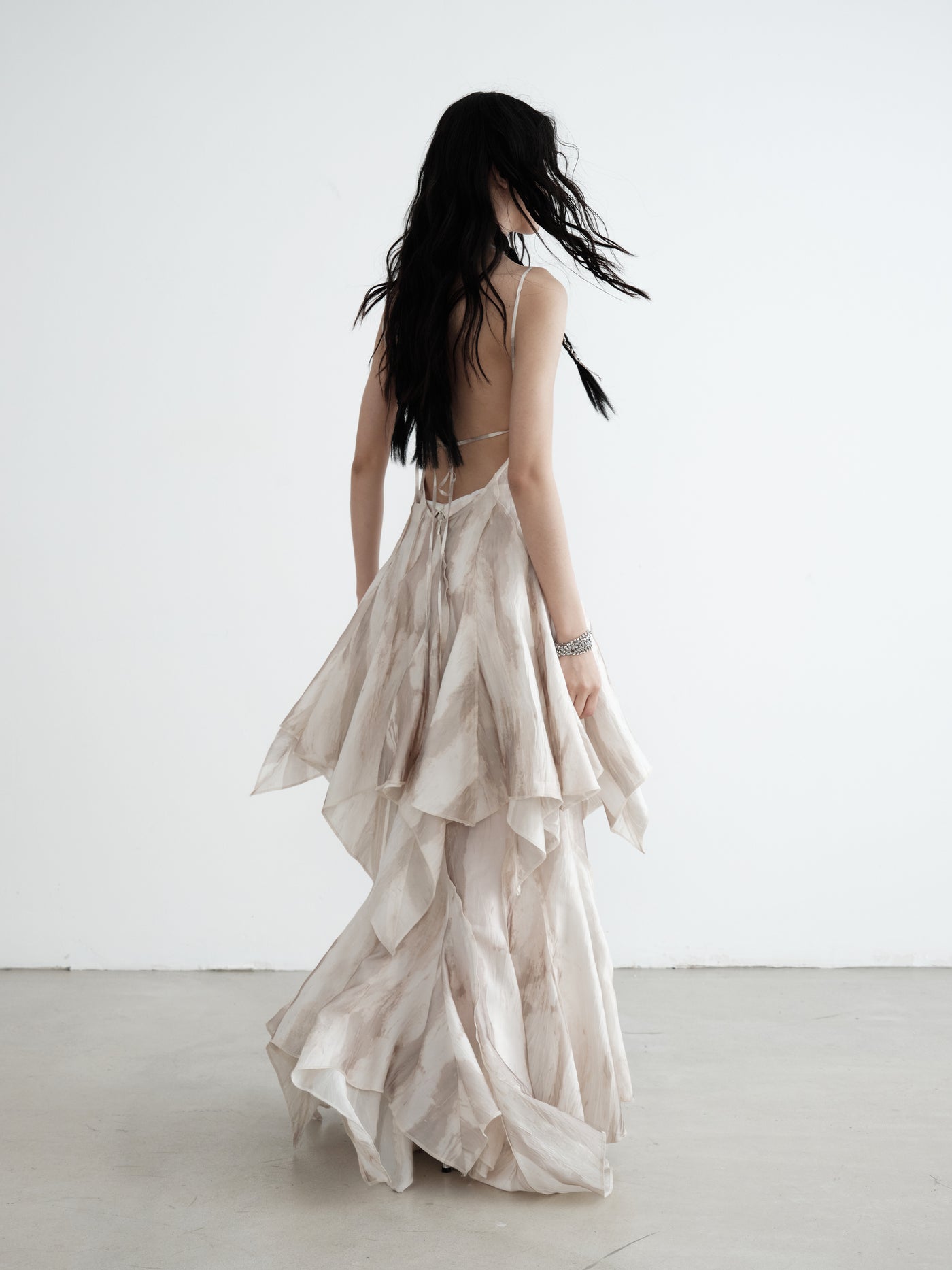 Mermaid Fairy Style Irregular Flowing Maxi Skirt JNY0134