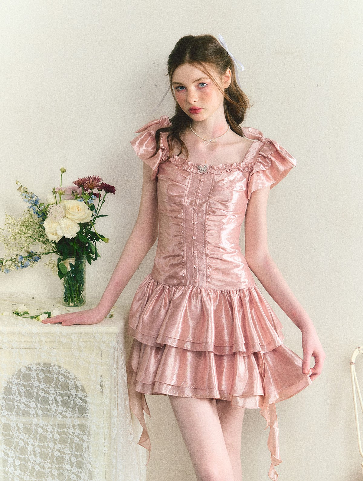 Cake Pleated Pink Tutu Dress SUN0073