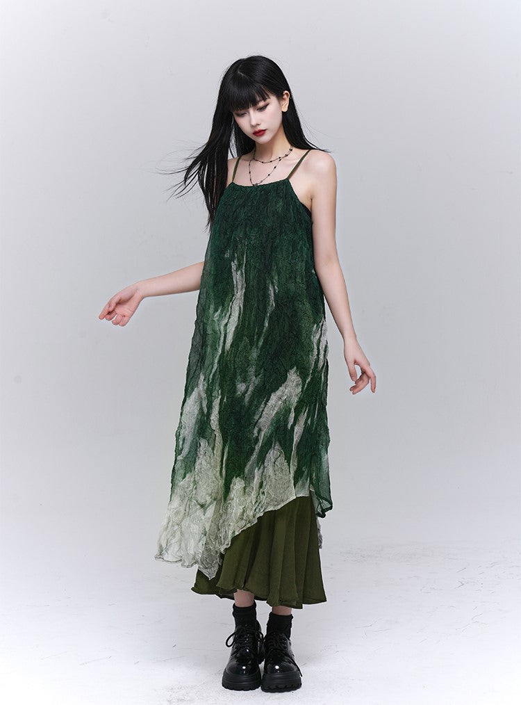 Summer Green Suspender Dress LAD0111