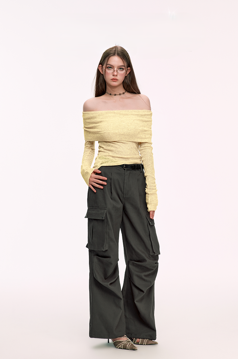 Loose Straight Wide Leg Workwear Casual Pants WOO0142