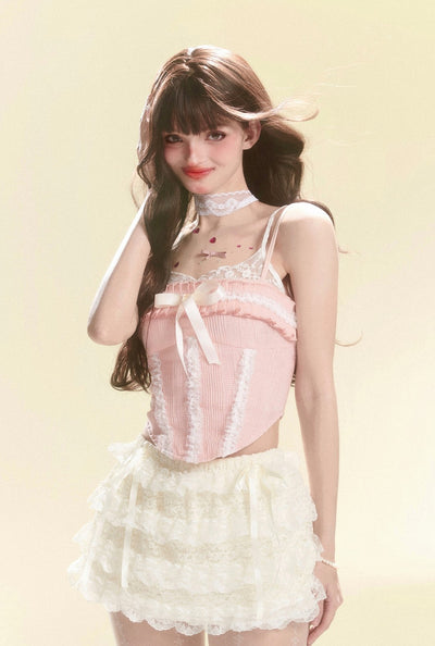 Short Lace Stunning Camisole/Short Lace Cake Skirt DIA0092