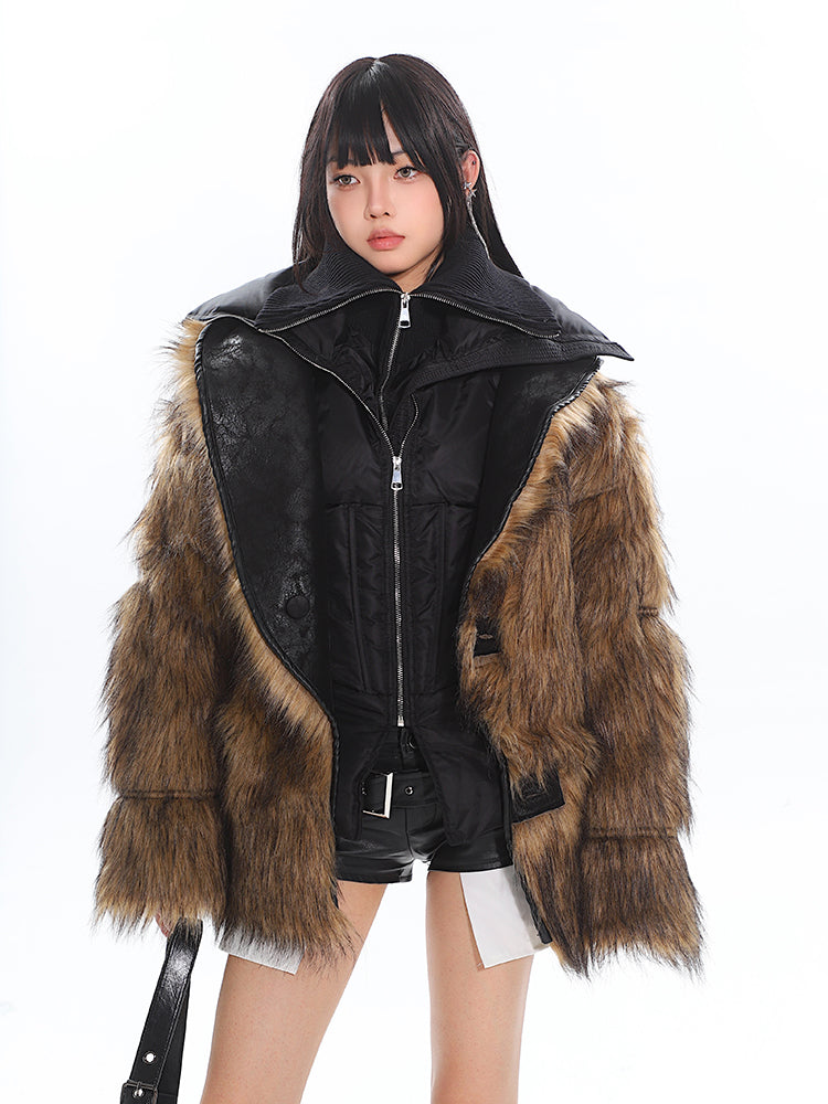 High-end Double-sided Suede Lapel Fur Coat UNC0182