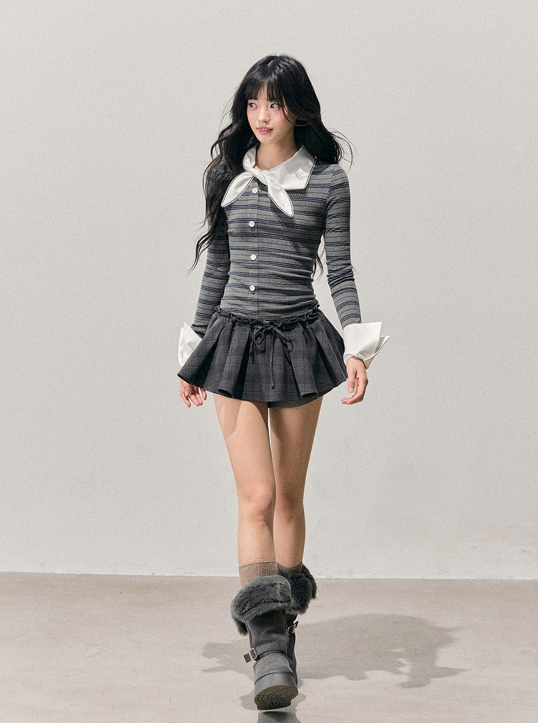 American Style Pleated Mini Skirt DIA0734