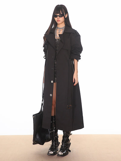 Classic High-end Waist Long Trench Coat UNC0153