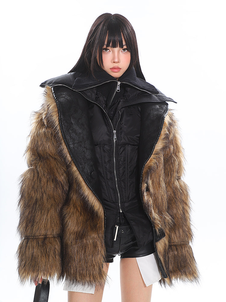 High-end Double-sided Suede Lapel Fur Coat UNC0182