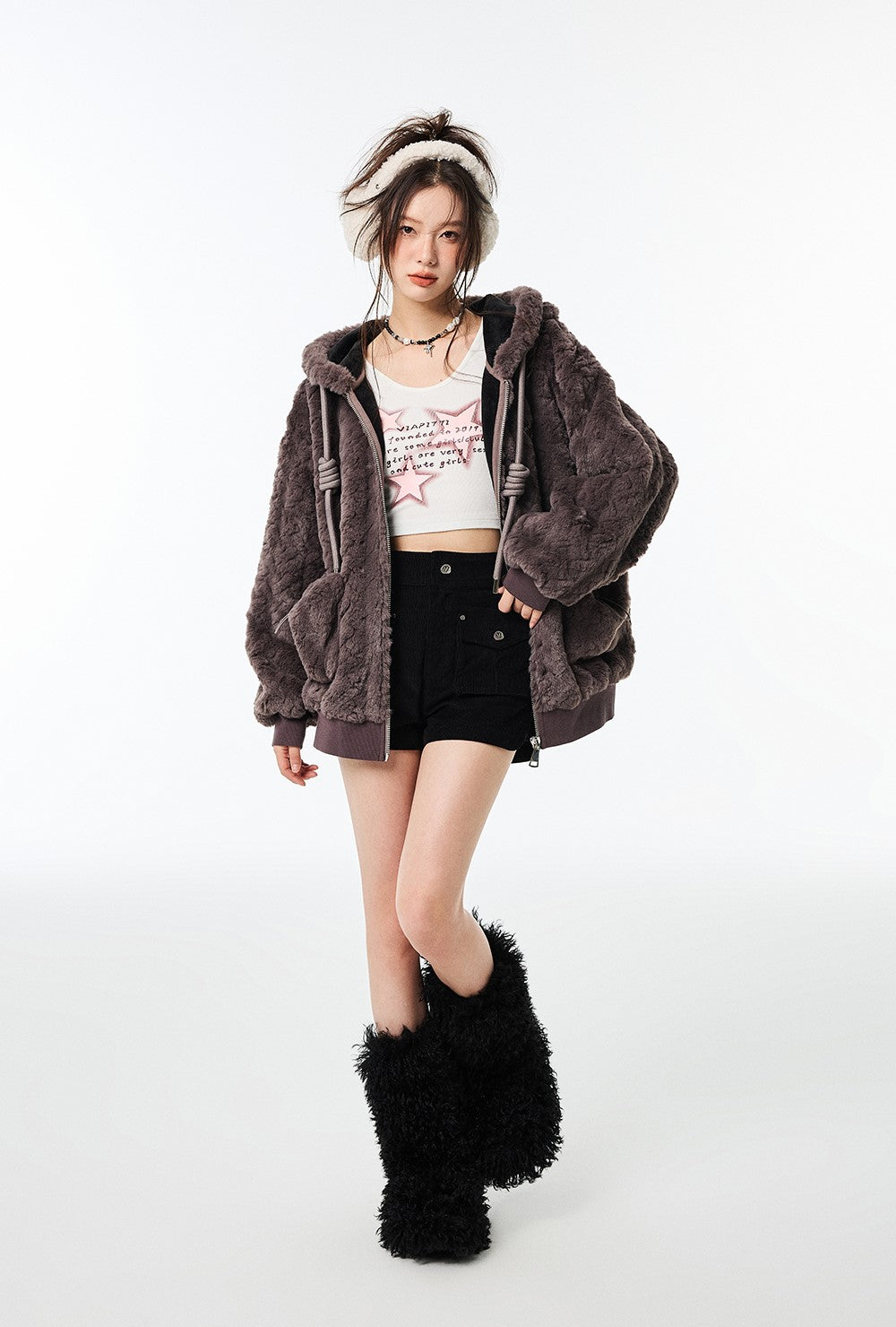 Fur High-grade Casual Cotton Jacket VIA0140