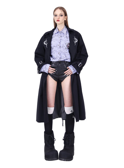 Loose Strap Mid-length Genderless Coat PIN0117