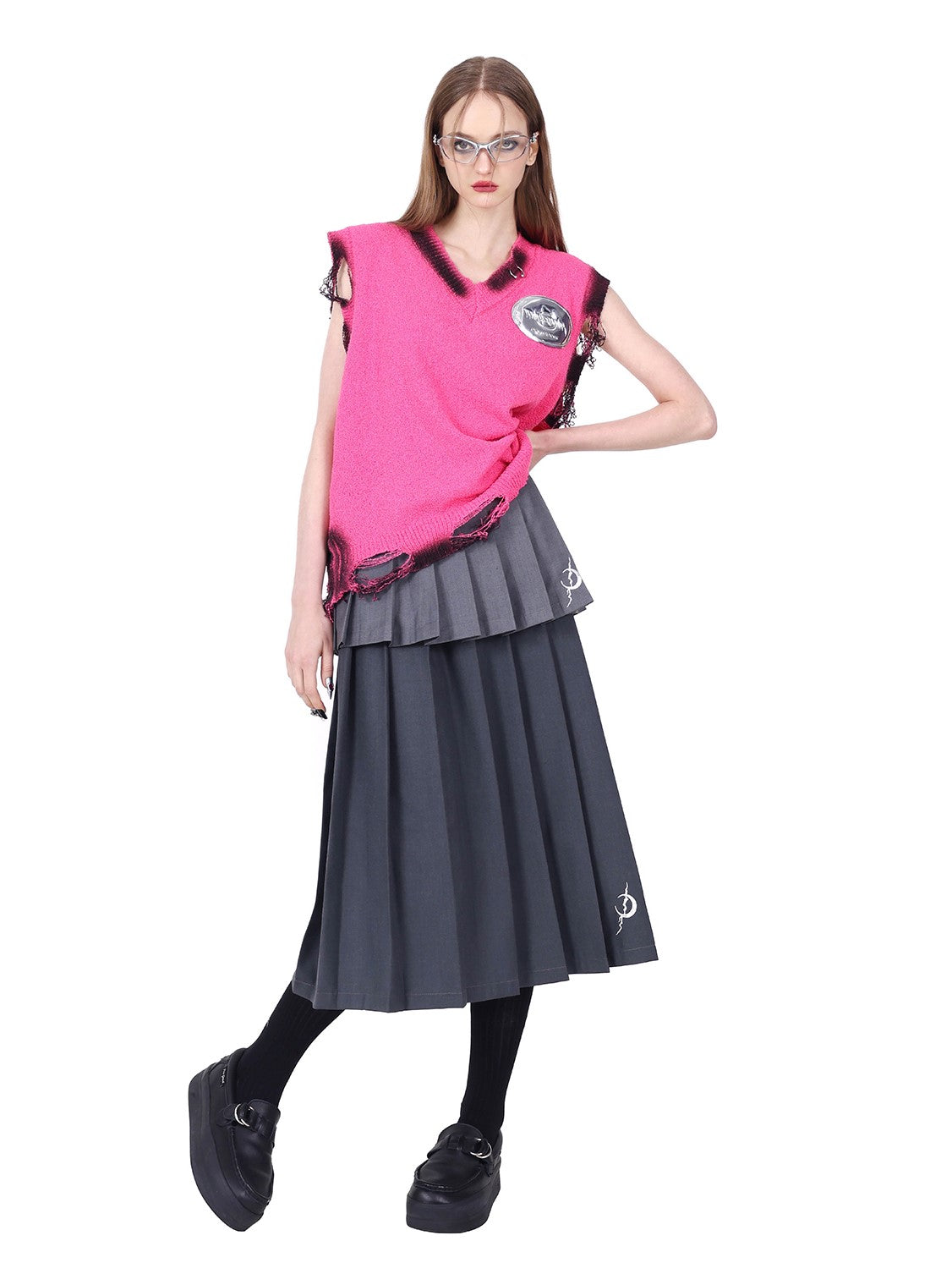 Pleated Three-dimensional Structure Detachable Skirt PIN0110