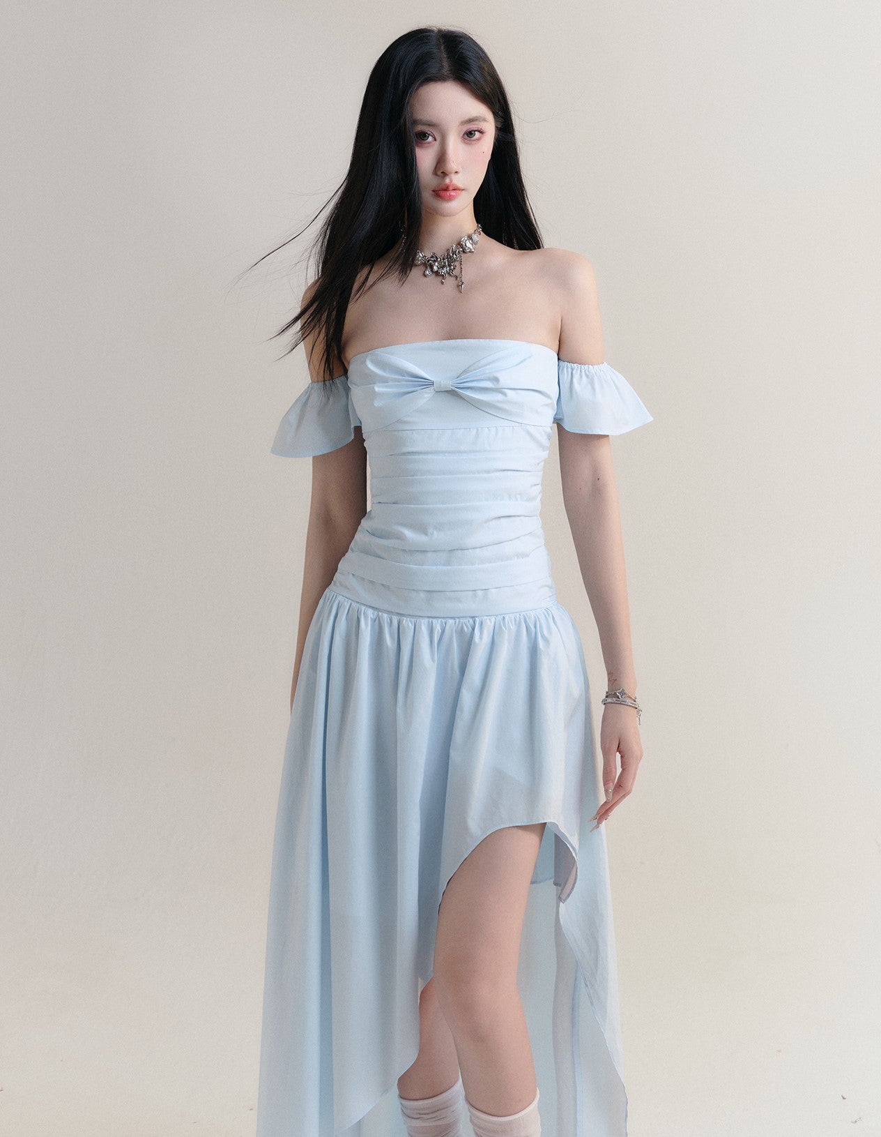 Cinderella Atmosphere One-shoulder Long Seaside Dress FRA0182