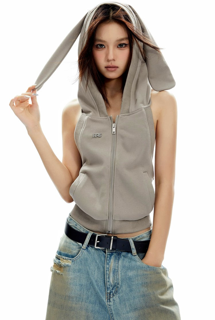 Rabbit Ear Backless Hooded Vest APE0336