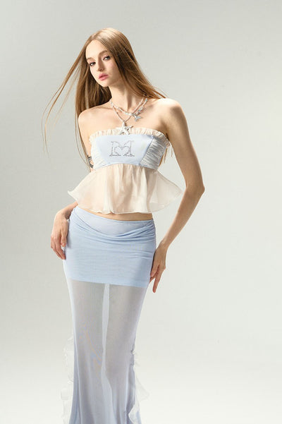 Mermaid Pleated Diamond Tube Top/Skirt 4MU0049