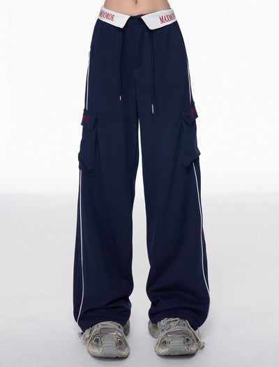 American Blue Walking Loose Lazy Wide-leg Pants DIA0180