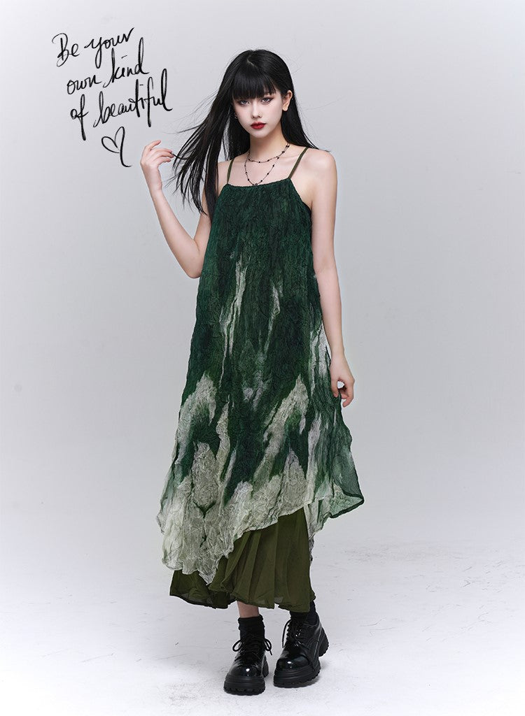 Summer Green Suspender Dress LAD0111