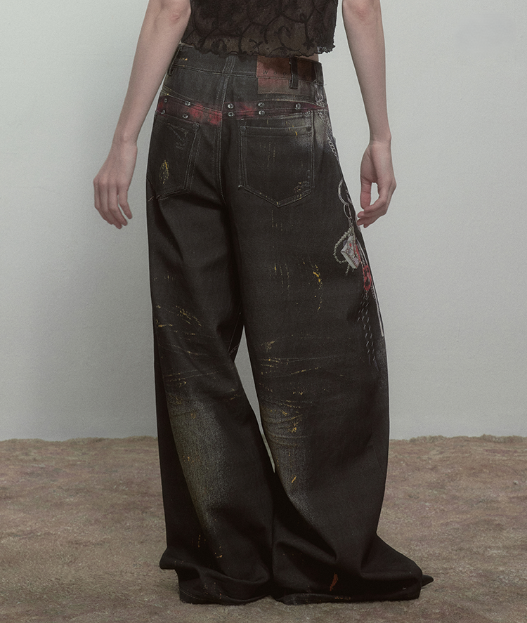 Retro Wide-leg Jeans WOO0162