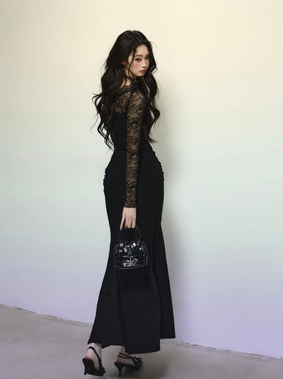 High-end Lace Long Dress DIA0318