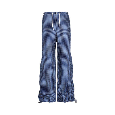 American Retro Plaid Loose Straight Work Pants CUR0131