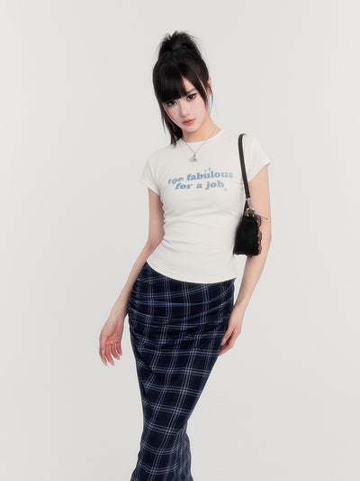 Print Round Neck Slim T-shirt VOC0361