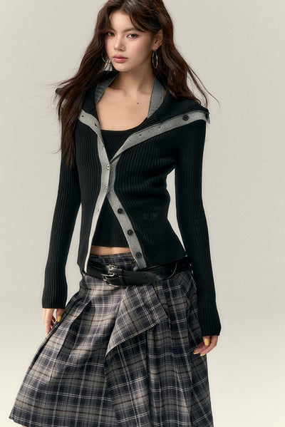 Irregular Plaid Mid-length Skirt VIA0218